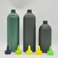 Bouteille en plastique PET transparente de 300 ml et 500 ml pour huile d'olive, sauce tomate, sauce chili, ketchup, emballage vert mat