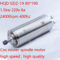 Moteur de broche CNC JLE Tech HQD GDZ-19 1,5 kW pour broche CNC ER11, 18000-24000 tr/min, haute vitesse