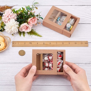Bánh Quy Bánh Macaron Bánh Kẹo Trang Sức Xà Phòng Tiệc Cưới Ủng Hộ Nhỏ Mini Kraft Paper Pastry Hộp Quà Tặng Với Cửa Sổ Rõ Ràng - Product Image 4