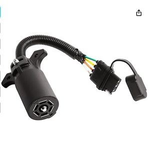 Adaptateur de <span class=keywords><strong>prise</strong></span> RV à 7 broches pour les États-Unis vers <span class=keywords><strong>prise</strong></span> plate à 4 broches, <span class=keywords><strong>installation</strong></span> facile, brancher et utiliser - Product Image 1