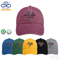 Gorras de Béisbol de Mezclilla Lavada con Bordado Personalizado de Fábrica Ecológica, de Algodón Orgánico Morado, para Uso Casual Unisex