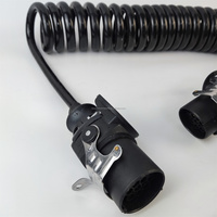 Nuevo cable espiral de siete núcleos para remolque, conjunto de cable EBS de 24 V para línea de alimentación de semirremolque, cobre electrolítico negro y verde 28T