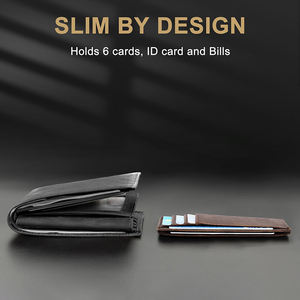 Cartera Delgada Minimalista de Cuero con Bloqueo RFID y Protección Antirrobo para Tarjetas de Crédito, para Bolsillo Frontal - Product Image 5