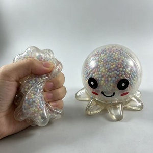 Needoh Jellyfish Squishy Toy Soft TPR Octopus Shaped Stress Relief Fidget Toy with Foam <b>Beads</b> for Anxiety Relief Kids Adults - Product Image 2