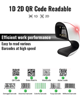 Escáner de Código de Barras de Escritorio Curvo T98, Protección de ABS y TPU, Sin Fatiga Ocular, Manos Libres, Lector de Códigos QR 2D, para Tiendas de Ropa y Puntos de Venta