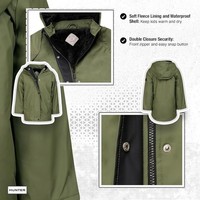 Veste de pluie doublée en peluche Hunter Boys, imperméable, à capuche, pour enfants, tout-petits et grands garçons, vêtements d'extérieur pour temps froid
