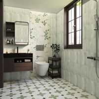 Carrelage Céramique Décoratif 400x400mm, Carreaux Vintage Motif Encaustique Antidérapant pour Cuisine Salle de Bain