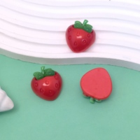 Dekorasi Seni Buah Resin Kawaii Baru 3D Aksesoris Gantungan Resin Stroberi Ceri