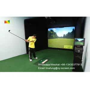 Xy Scherm Diy Size Golfbal Training Simulator Impact Display Projector Projectiescherm Indoor Witte Doek Frame Screen