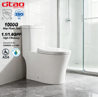 WC monobloc en céramique blanc avec siphon en S, certifié CUPC, pour hôtels et villas