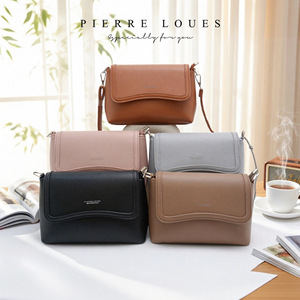 Pierre Loues Women's Crossbody Bag Vertical Square Flap Zipper Closure Lightweight Everyday Use Solid Color Shoulder Bag - Product Image 1