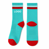 Chaussettes de sport personnalisées blanches avec semelle en tissu éponge professionnelle, chaussettes de sport en tissu éponge personnalisées
