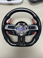 Accessoires intérieurs pour Ford Mustang GT 2000-20024, volant personnalisé en fibre de carbone avec LED