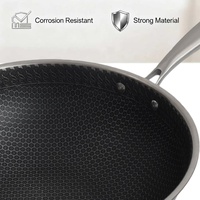 Poêle de cuisson en acier inoxydable avec couvercle en verre 30 cm, poêle à frire avec longue poignée et poignée d'aide pour restaurant, hôtel, chef, usage en cuisine