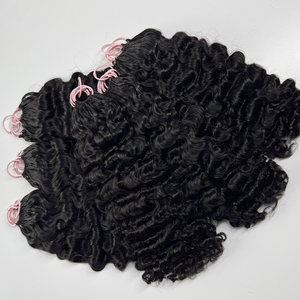 Cabello rizado de aspecto natural para crochet, cabello humano negro natural, pre-enlazado, rizos suaves y elásticos para trenzas bohemias. - Product Image 4