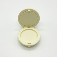 Boîte à poudre vide à couvercle rabattable avec miroir et plateau intérieur, étui de rangement rond en plastique pour poudre libre et crème, pour emballage de maquillage