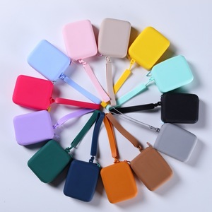 Sac de rangement multifonctionnel en silicone grande capacité, étanche, avec fermeture éclair, poignée souple, pour monnaie et nourriture pour chien, avec logo sérigraphié, vente en gros - Product Image 1