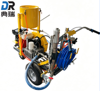 Machine de marquage routier à pulvérisation à froid à piston hydraulique DR015 avec distributeur pneumatique de billes de verre pour parkings, aéroports, etc.