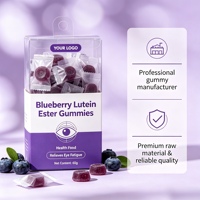 Permen Kunyah Lutein Ester Rasa Blueberry Alami, Vitamin Mata Lutein untuk Perawatan Mata Sehari-hari, Label Pribadi OEM ODM