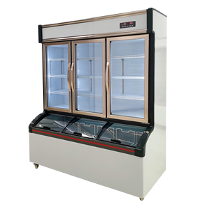 Vitrina de vidrio para congelador, tienda de conveniencia, gabinete de dos temperaturas, supermercado, comida, bebida, comida congelada, congelador de carne - Product Image 2