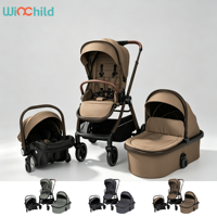 Poussette réversible pliable double face 3 en 1 pour bébé et enfant, landau, nacelle et poussette de voyage pour nouveau-né