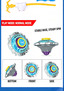 Ensemble de <span class=keywords><strong>toupies</strong></span> de combat promotionnelles avec <span class=keywords><strong>lanceur</strong></span> et poignée de démarrage, pour les enfants de 2 à 7 ans - Product Image 6