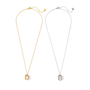 Collar con Colgante en Forma de O, Tono Dorado y Plateado, Acero 45445, 12 Piezas - Product Image 2