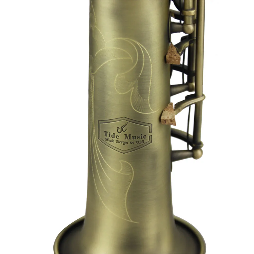 人気グレードアンティークグリーンブロンズストレートソプラノサックス