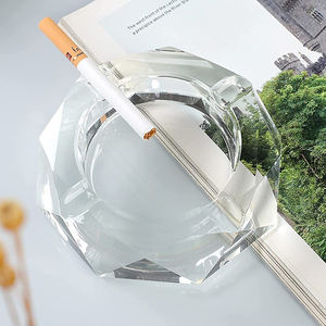 Wholesale Customized Octagon Crystal Glass Ashtray Round Pattern Smokeless Design for Home Office Custom Logo Shape <b>Smoke</b> Shops - Product Image 5