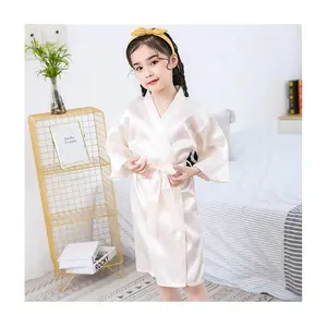 Trẻ em satin áo choàng Kimono áo choàng tắm mượt áo ngủ cho cô gái