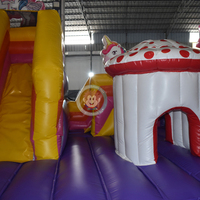 Château gonflable à thème licorne avec toboggan, aire de jeux pour enfants, combo de jouets