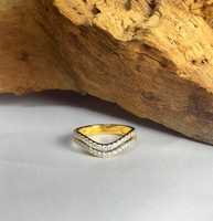 Bague Chevron à double bande en or jaune 14 carats avec grenat naturel pour mariage et anniversaire