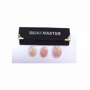 Juego de piedras de cuarzo rosa Reiki Master, artesanías de piedra semipreciosa tallada, amor ovalado para Fengshui Chakra, productos de piedras preciosas curativas - Product Image 1