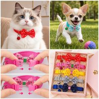 Pasokan Langsung Lintas Negara 1.0 Kalung Hewan Peliharaan Akrilik Kasual Motif Polkadot dengan Lonceng untuk Kucing Anjing Semua Musim Grosir Pabrik