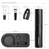 Kit de décapsuleur et verseur sous vide rechargeable 25W en ABS PC personnalisé avec base de rangement pour bouteilles de vin, idéal pour bar à domicile