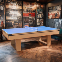 Table de billard standard commerciale moderne multifonctionnelle avec coussin en ardoise et rails en bois massif, avec queue de billard