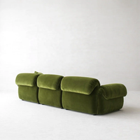 Canapés Chesterfield en velours vert foncé, design moderne pour la maison, vente en gros à Foshan, combinaison de canapés minimalistes pour salon, canapé rétro français