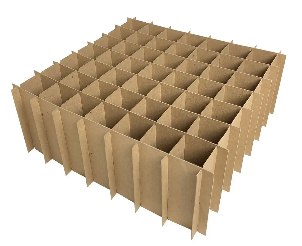 กล่องเก็บแช่แข็งแบ่งกล่อง Chipboard แทรกแบน49 81 100 144ขวดกระดาษลูกฟูกกล่องกระดาษที่มีวงเวียน