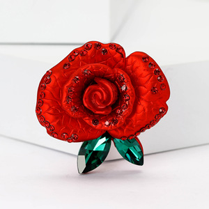 Emaye Rhinestone gül broş kadınlar için Unisex bitki pimleri 2-color mevcut ofis parti aksesuarları hediyeler (<span class=keywords><strong>BR180</strong></span>) - Product Image 2