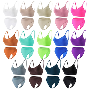 Conjunto de Lencería Deportiva de 2 Piezas para Mujer, Tirantes Ajustables, Transpirable, Sujetador Push-Up Cómodo y Conjunto de Braguitas - Product Image 2