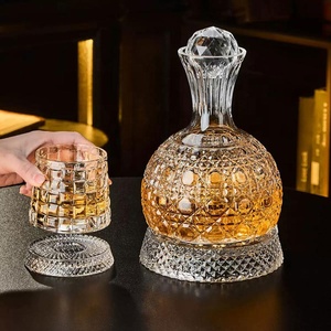 ปาร์ตี้ เบอร์เบิร์น วอดก้า เตกีลา <span class=keywords><strong>เหล้า</strong></span> บรั่นดี คาราเฟ่ ขวด บาร์ แก้วคริสตัล 360 °   ชุดขวด<span class=keywords><strong>เหล้า</strong></span>วิสกี้แบบหมุนได้พร้อมจุกปิด - Product Image 3
