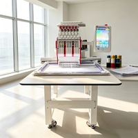 Machine à broder professionnelle à tête unique, informatisée, multi-aiguilles pour vêtements, casquettes et travaux de logo