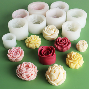 Lotus sugar resin sapone fondente camelia flower antiaderente cake bakery 3d silicone bud Rose Candle stampi per Rose - Product Image 3