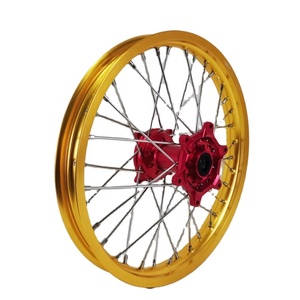 Jeu de roues à rayons pour motocross 21"/19"/18" avec jante dorée, moyeu rouge, aluminium CNC 6061-T6 pour <span class=keywords><strong>KTM</strong></span> <span class=keywords><strong>EXC</strong></span>/Honda CRF <span class=keywords><strong>Enduro</strong></span> MX - Product Image 4