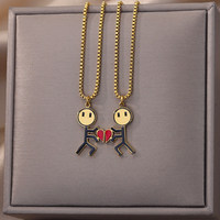 Colliers pendentifs en acier inoxydable CAIOOCHE pour la Saint-Valentin, plaqués or, pour couples, pour la fabrication de bijoux