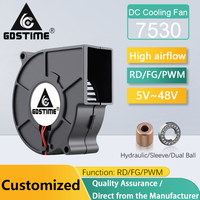 Ventilateur Soufflant Haute Pression Gdstime GDB7530 5-24V à Roulement à Billes 75x75x30mm FG RD PWM IP55-67 en Plastique pour Boîtier d'Ordinateur