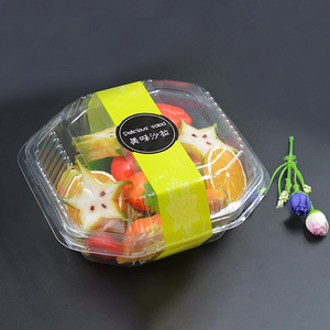 650ml dùng một lần salad bát đa giác hình dạng trong suốt làm bằng chống sương mù bao bì container 500g trái cây cắt hộp trái cây hộp - Product Image 3