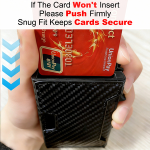 Portafoglio EDC Anti-RFID per Uomo, Porta Carte di Credito Pop-up Sottile con Motivo in Fibra di Carbonio, Porta Carte Minimalista - Product Image 6