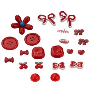 โบว์สีแดงเงา อุปกรณ์ตกแต่งเครื่องประดับ DIY เรซิ่นพลาสติก วัสดุงานฝีมือทำมือ สำหรับตกแต่งผม เคสมือถือ ถุงเท้า หมวก รองเท้าแตะ - Product Image 5