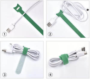 Attaches-câbles en nylon auto-adhésives double face écologiques personnalisées, réutilisables, à fermeture auto-agrippante, différentes tailles - Product Image 2